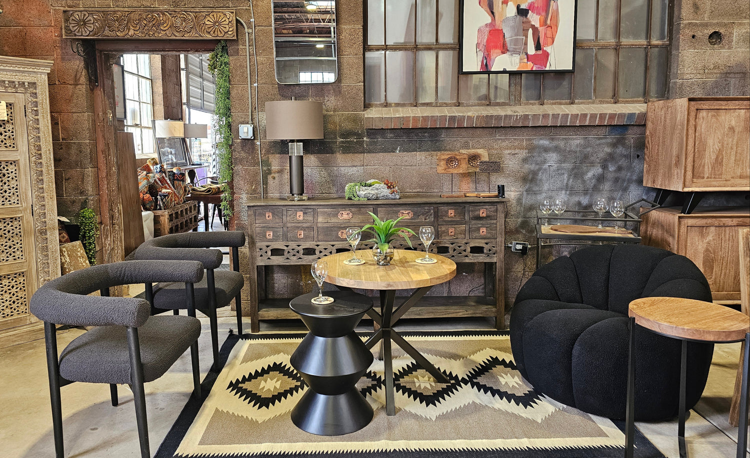 Modern living room with stylish furniture and decor