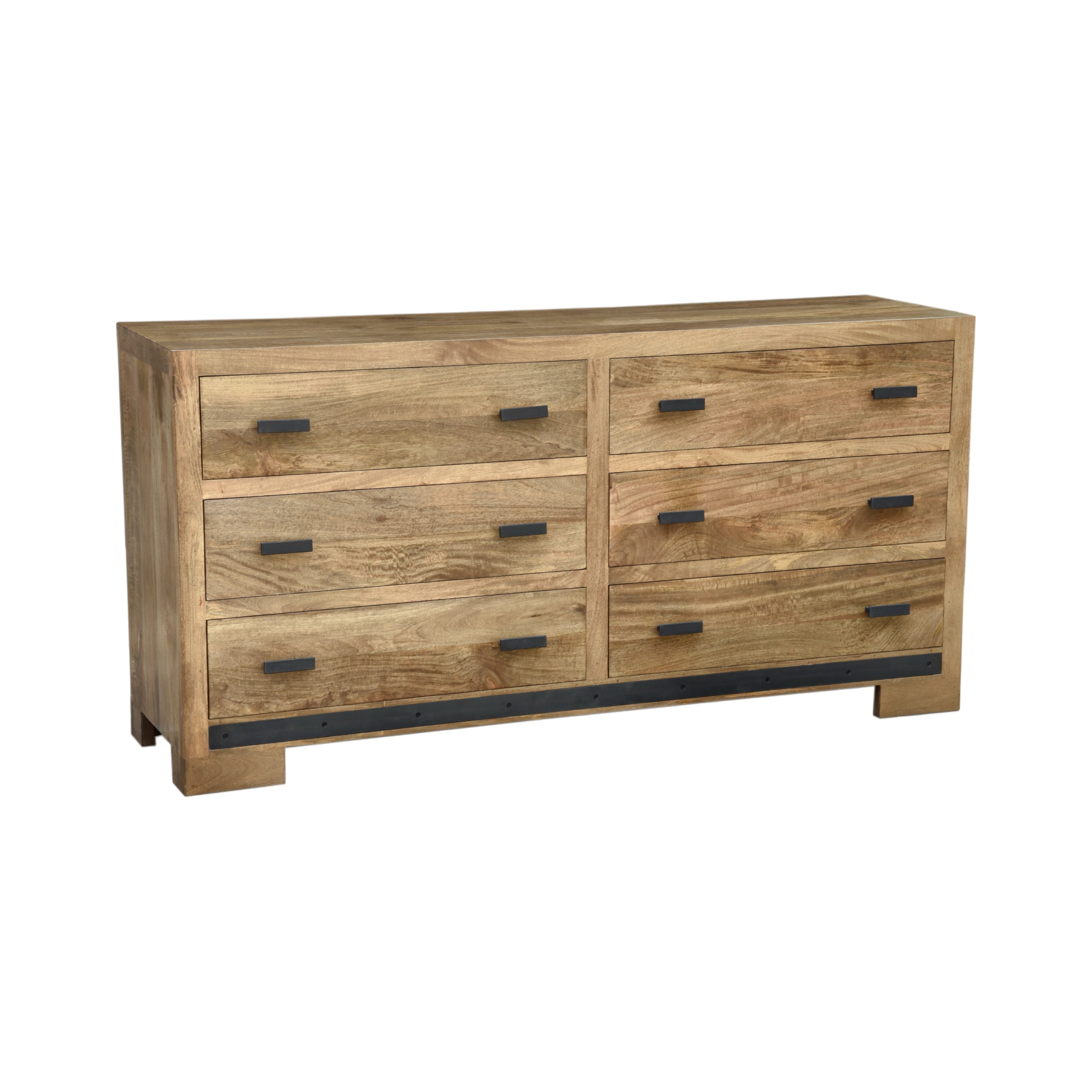 The Urban 6 Drawer Dresser | Solid Hardwood Dresser with Metal Accents