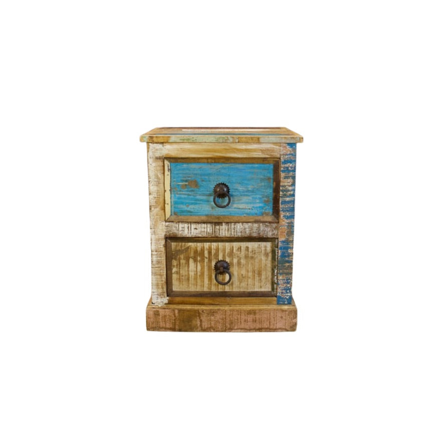 Reclaimed 2-Drawer End Table