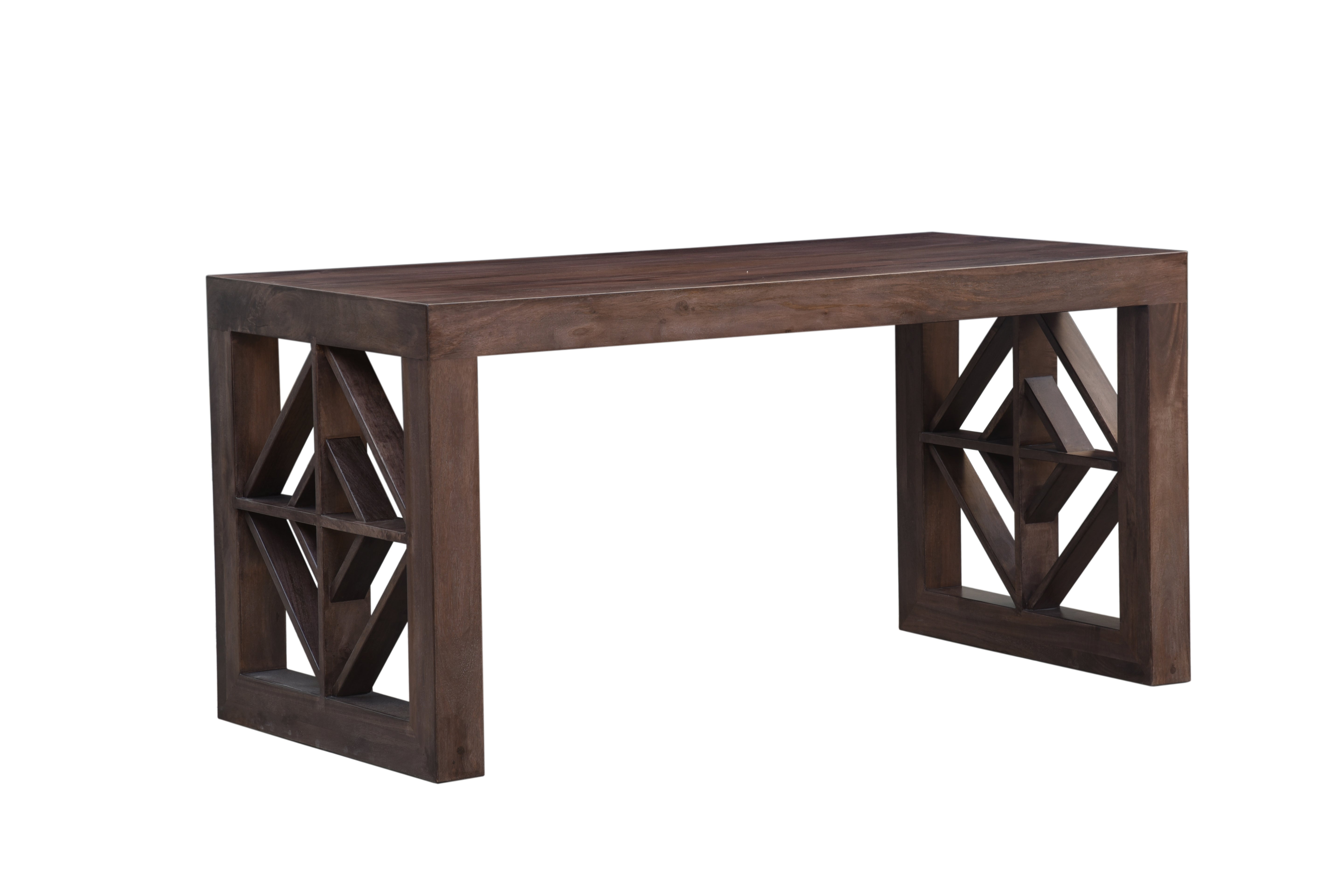 The Xavier Desk | Solid Hardwood Desk with Sculptural Geometric Base