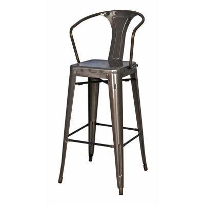 Metropolis Metal Counter Bar Stool, Gunmetal