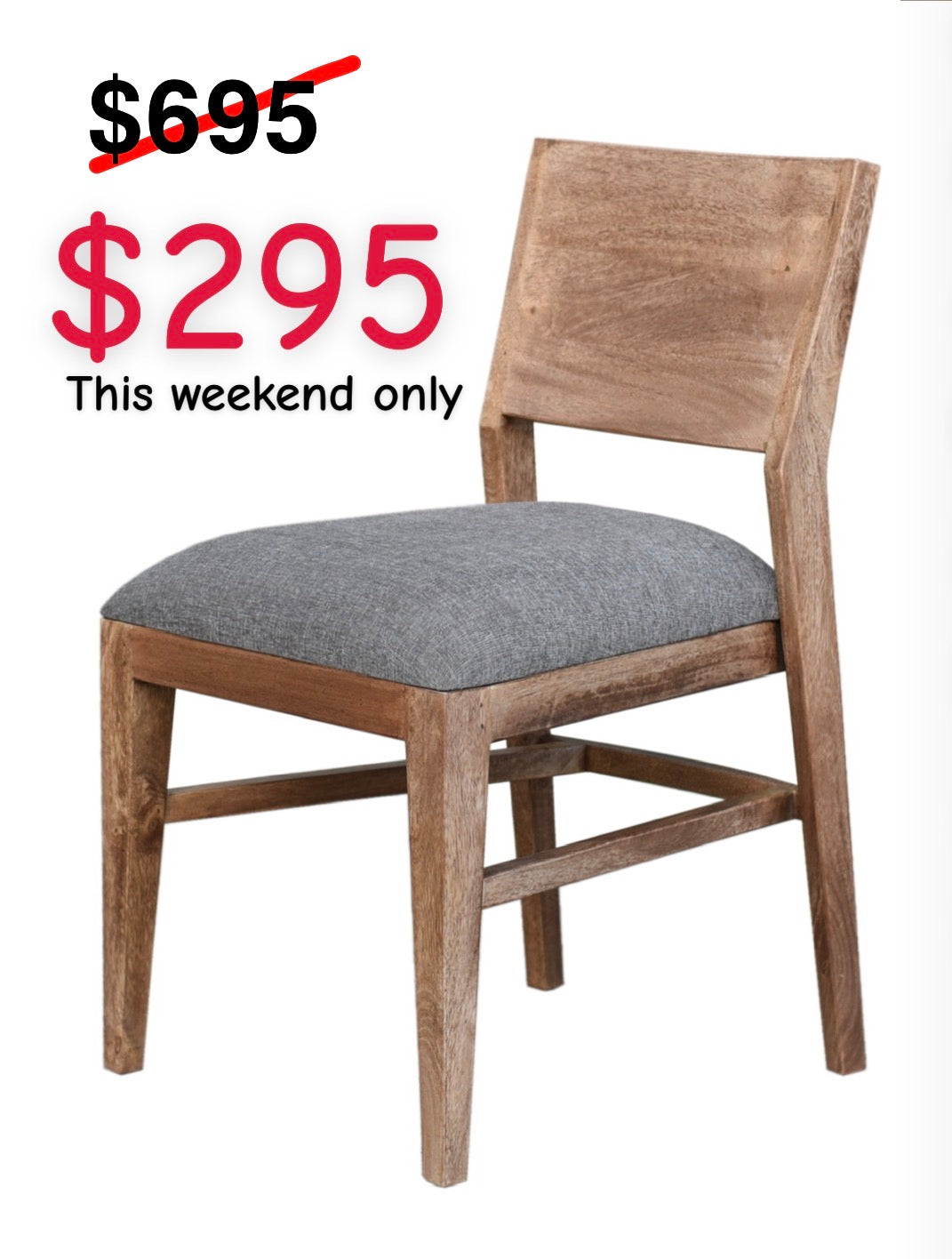 The Oxo Dining Chair – Urban Walnut | Hardwood Chair with Upholstered Seat