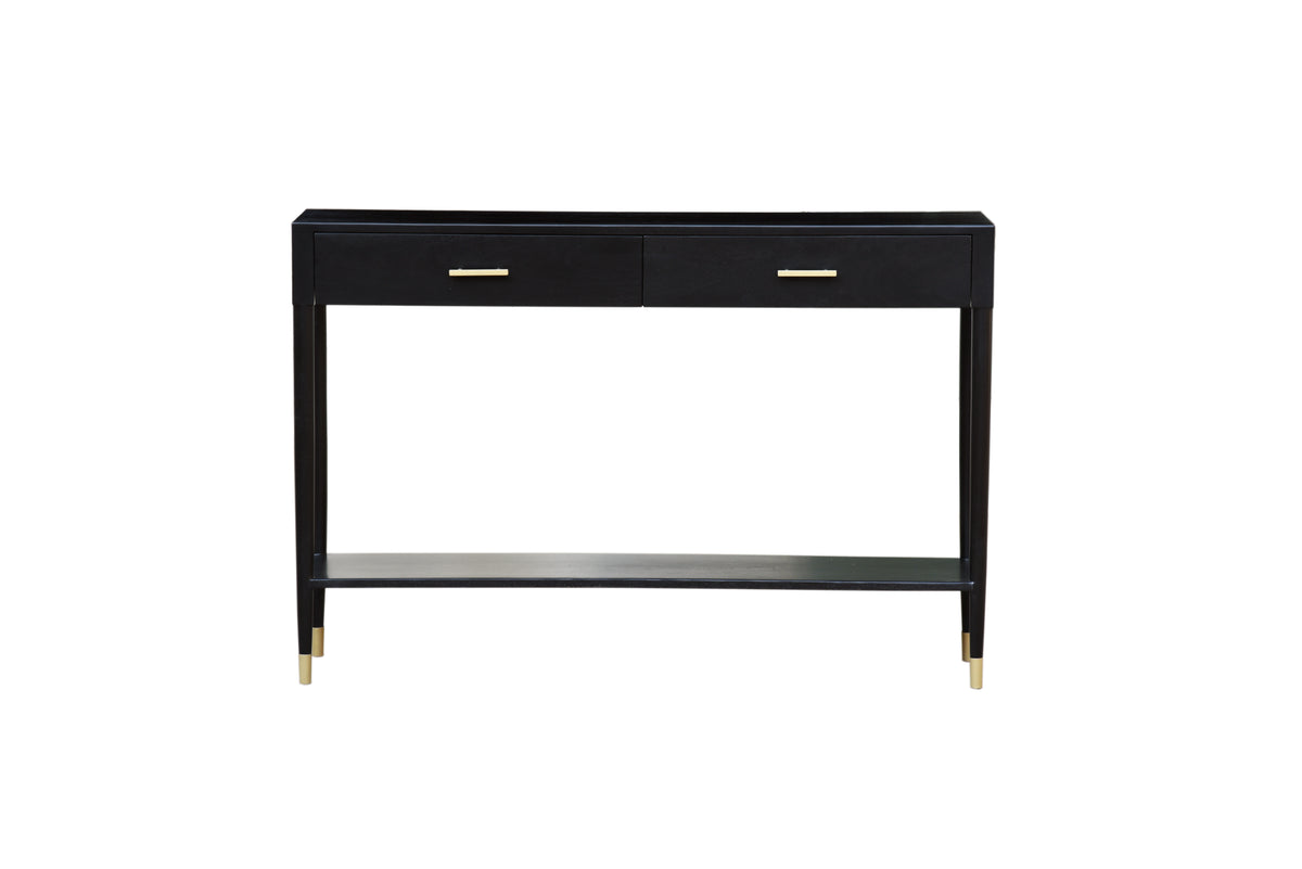 The Noir Console, front view with drawers closed