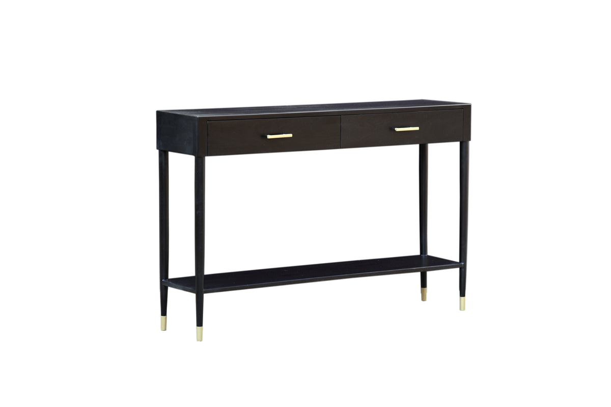 The Noir Console, angled view with drawers closed