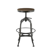 The Rivington Bar Stool | Adjustable Industrial Wood & Steel Stool