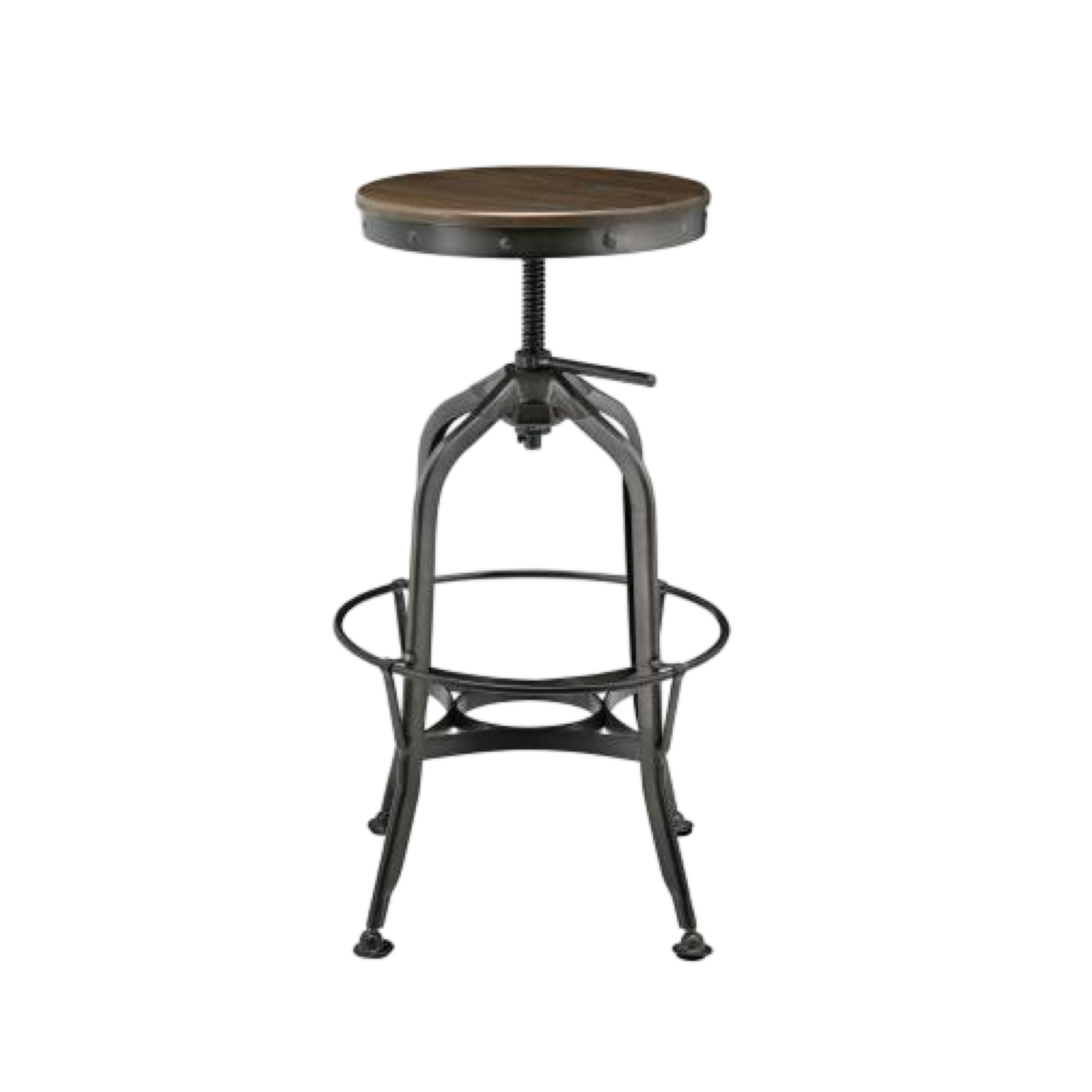 The Rivington Bar Stool | Adjustable Industrial Wood & Steel Stool