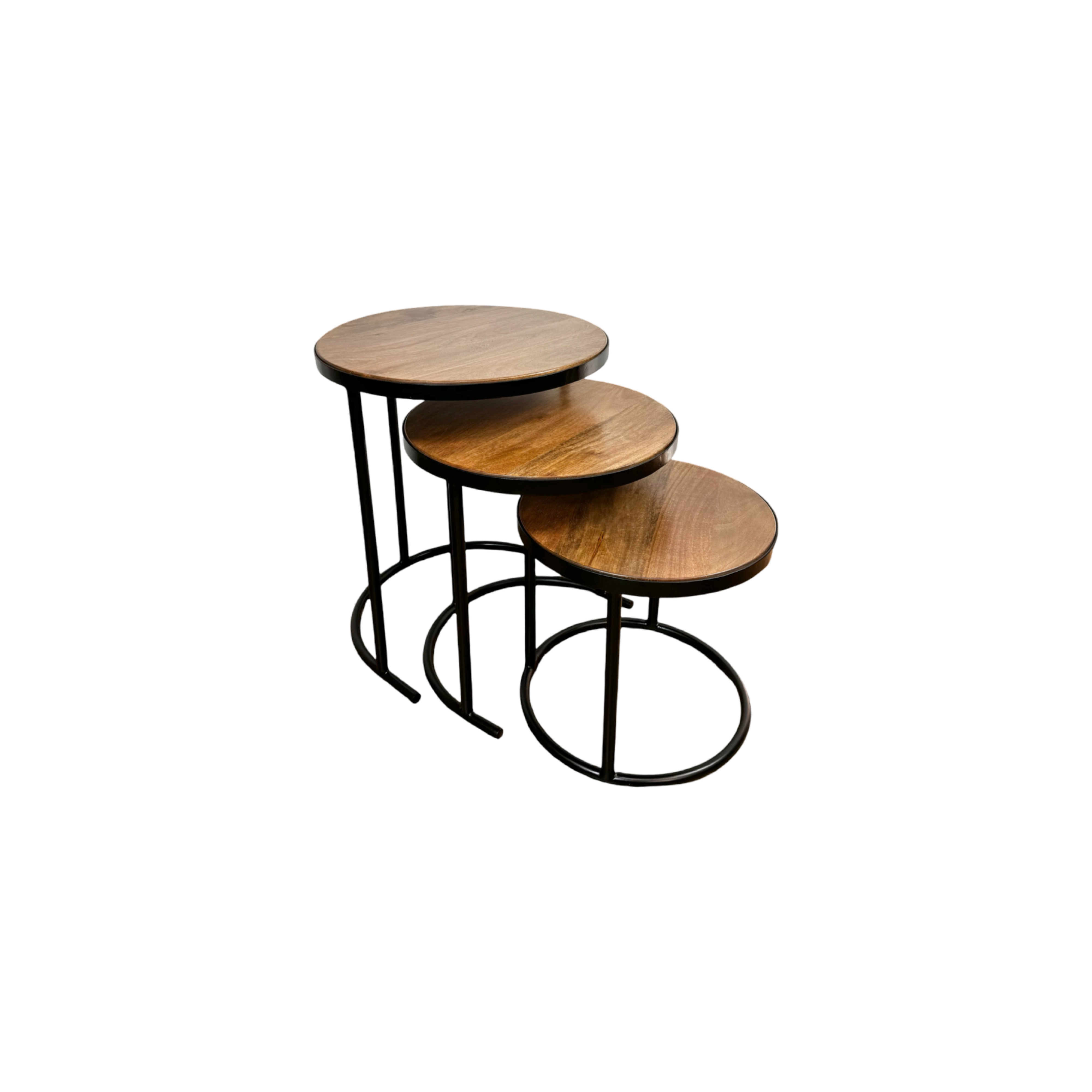 The Waldorf Nesting End Table Set | 3-Piece Natural Hardwood Tables