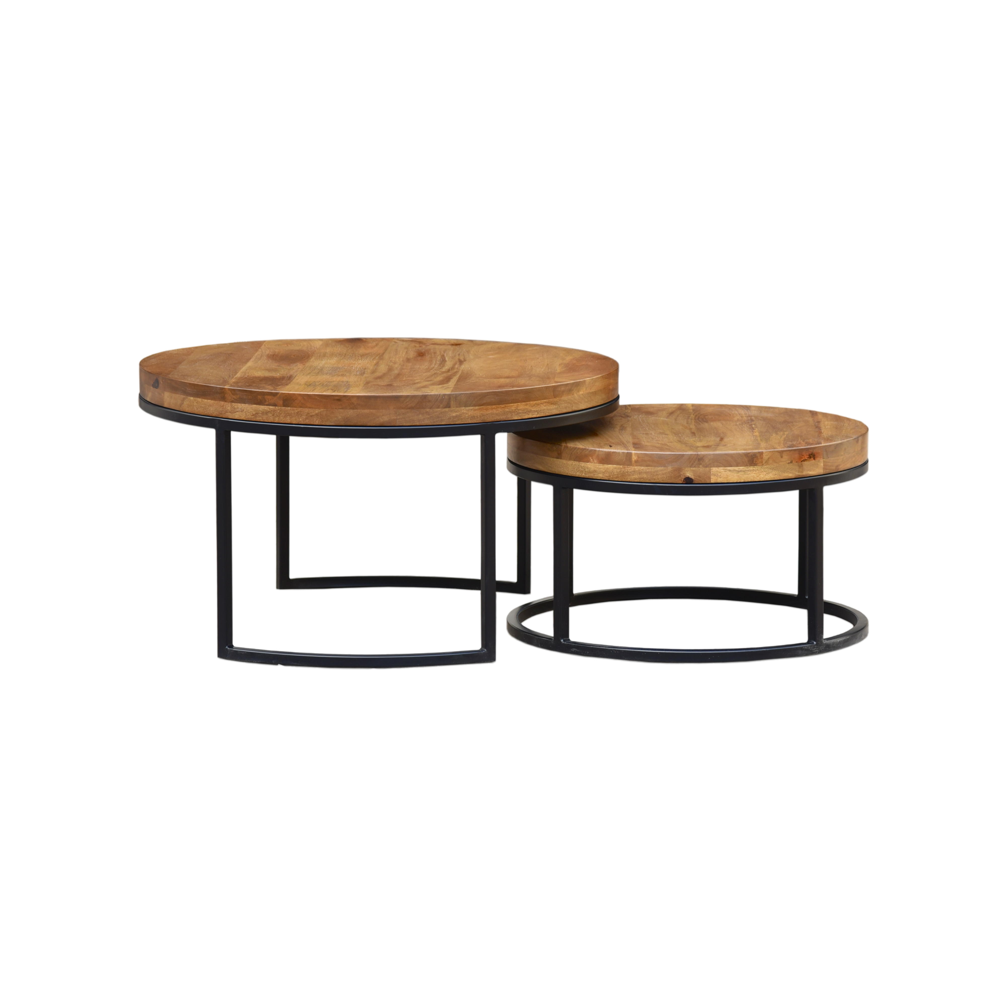 The Duvall Nesting Coffee Table | Solid Wood Tables with Metal Bases