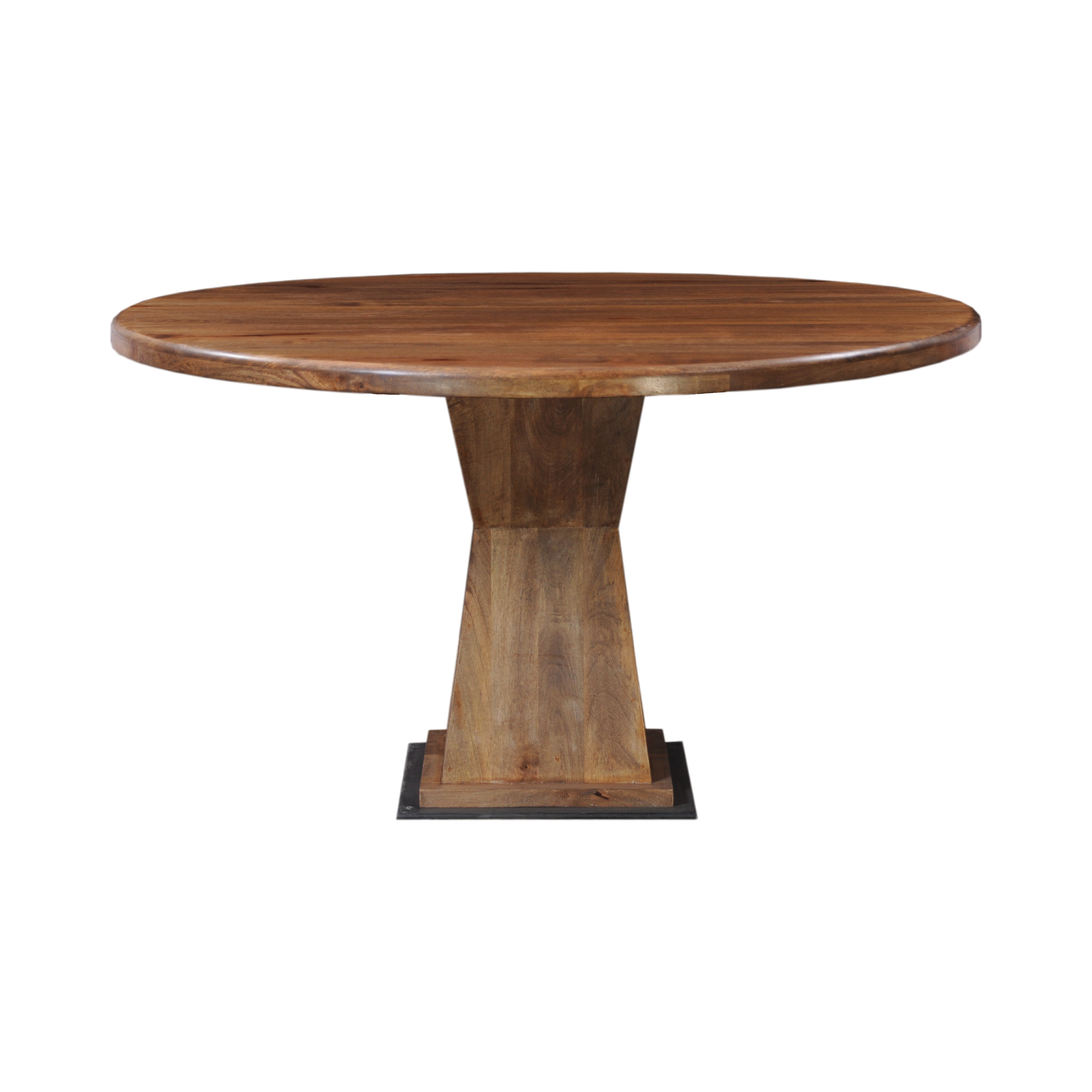 The Oxo Round Dining Table – 60" | Solid Hardwood with Sculptural Base