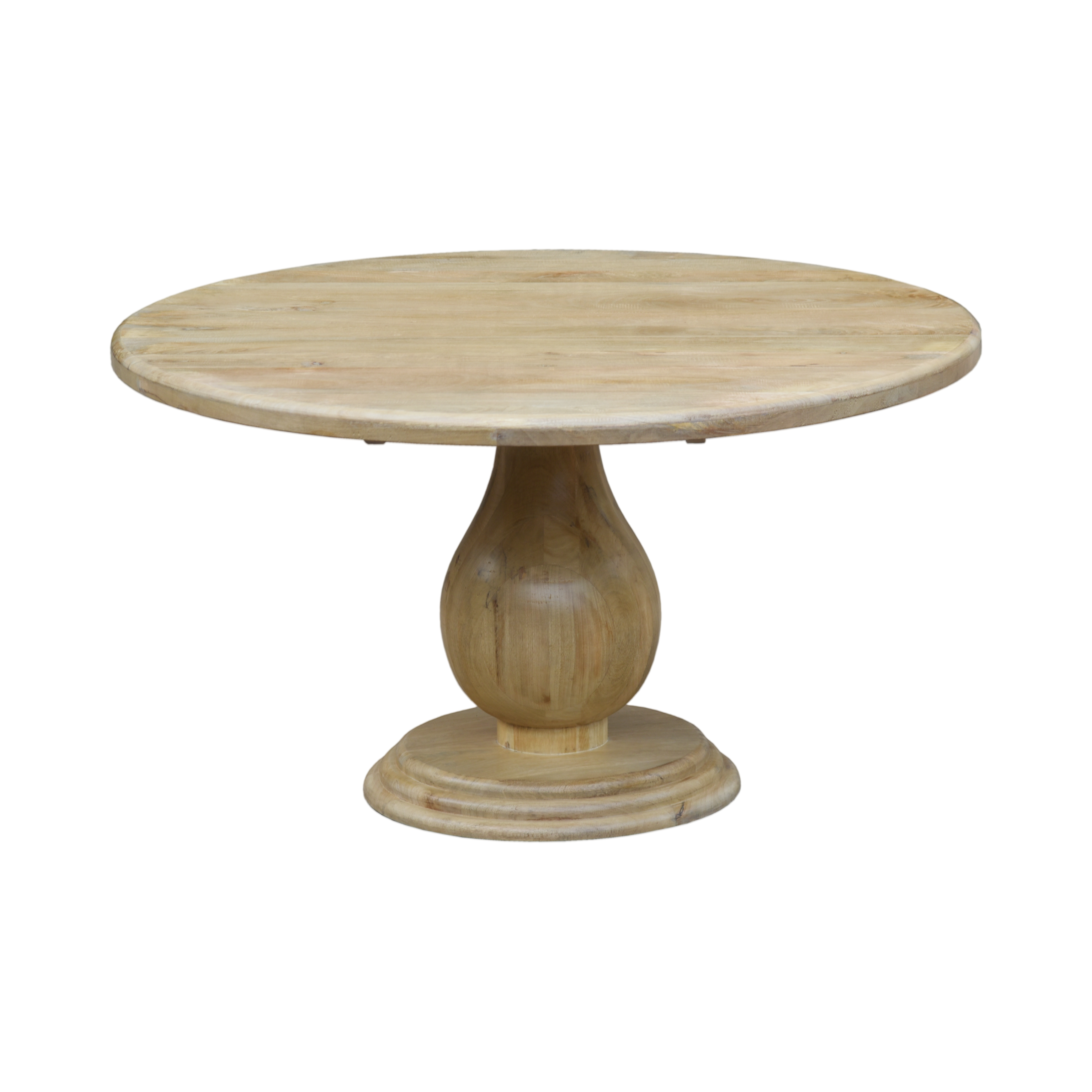 The Globe Round Dining Table – 54" | Hardwood Table with Sculptural Base
