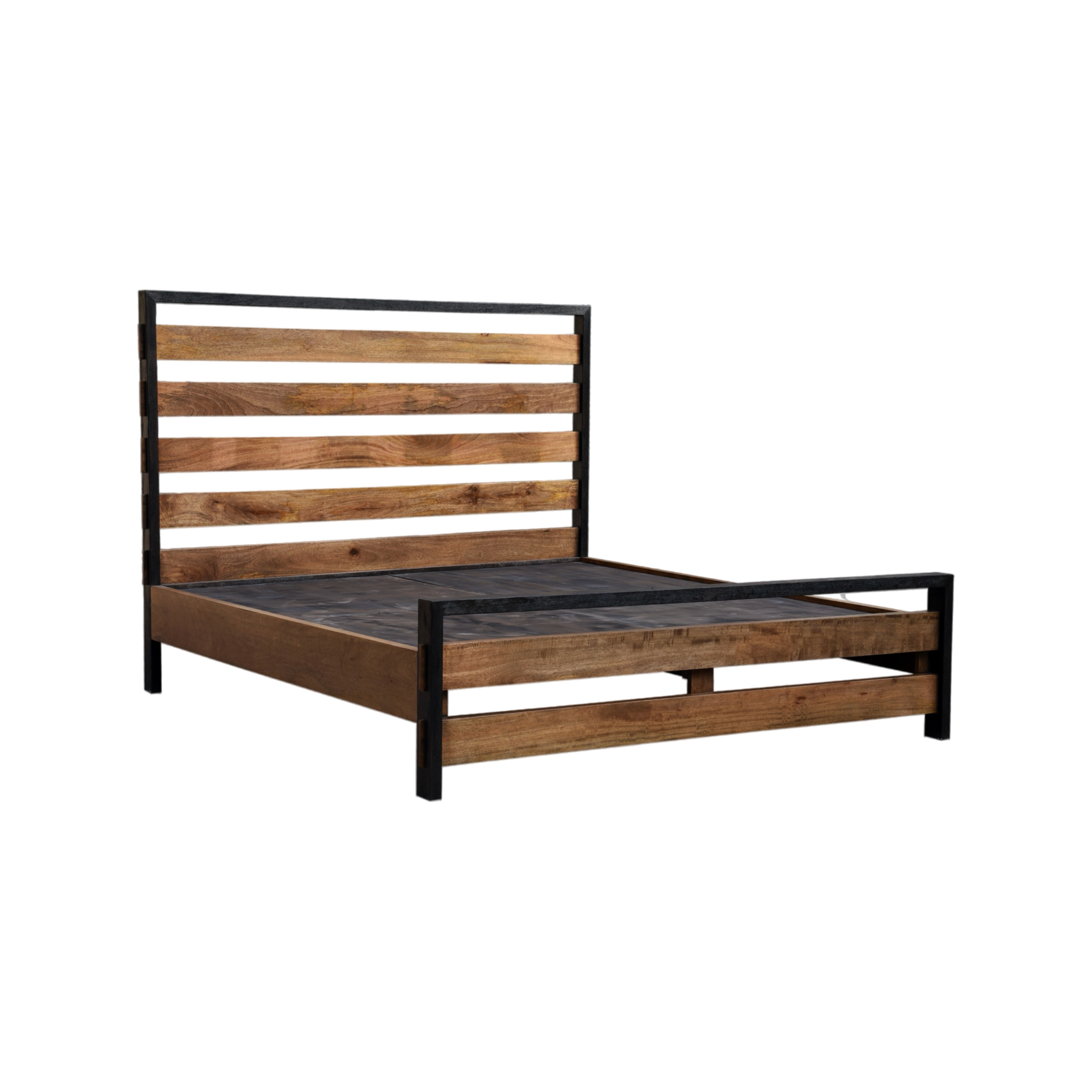 The Bend Mills Bed – Queen | Hardwood Platform Bed with Metal Frame