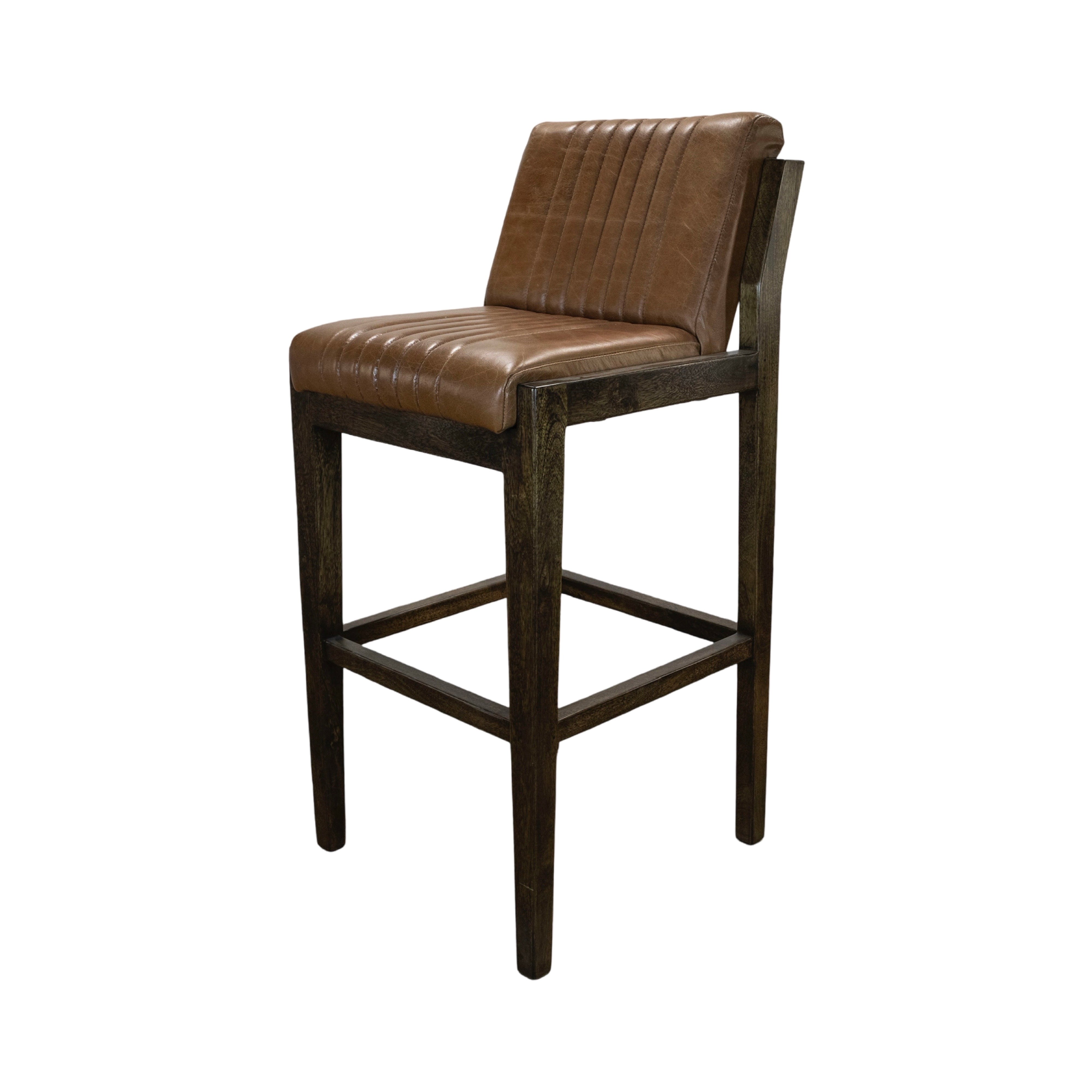 The Milan Bar Stool | Buffalo Leather & Solid Wood Seating