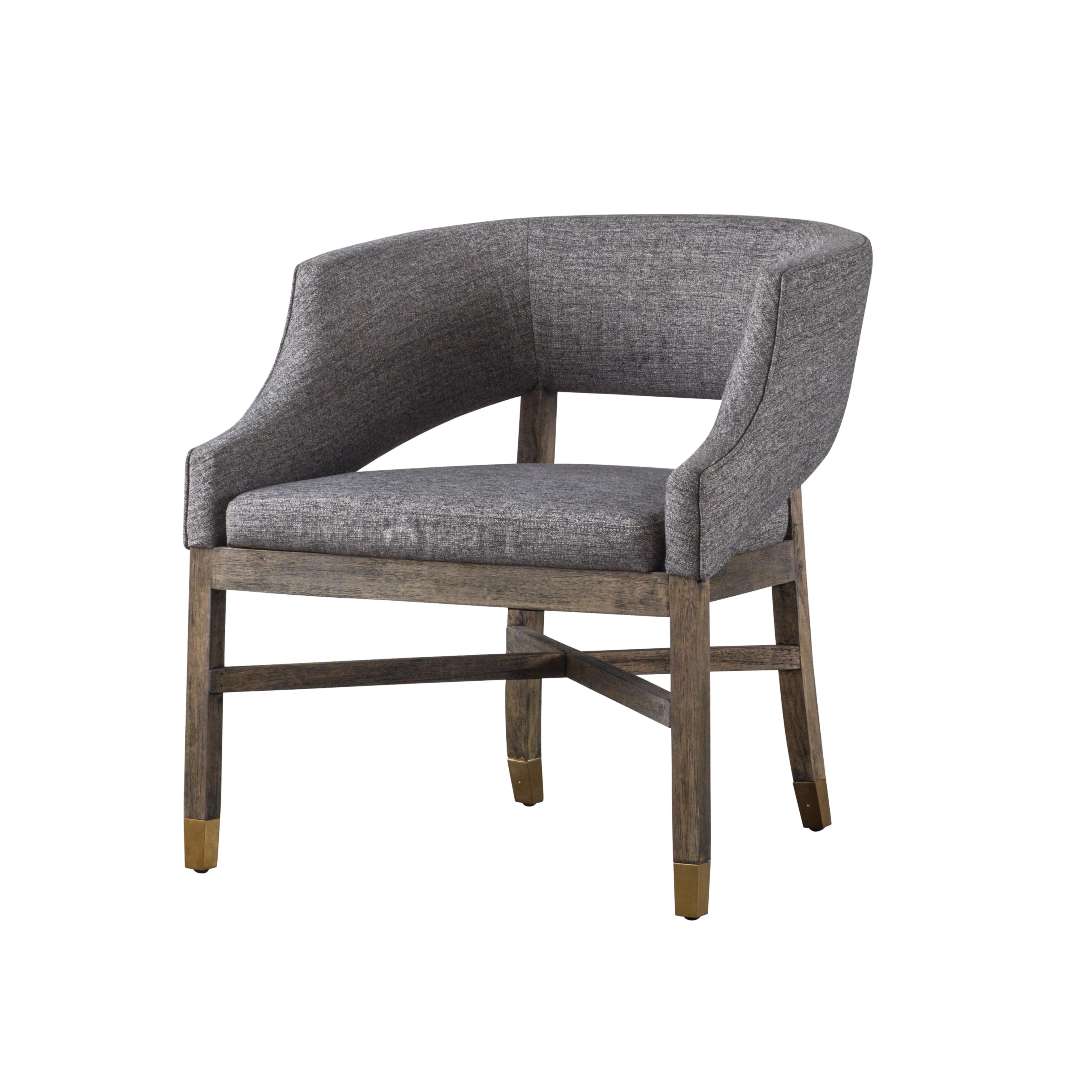 The Bastian Chair | Dining or Accent Chair with Curved Back & Gold Accents