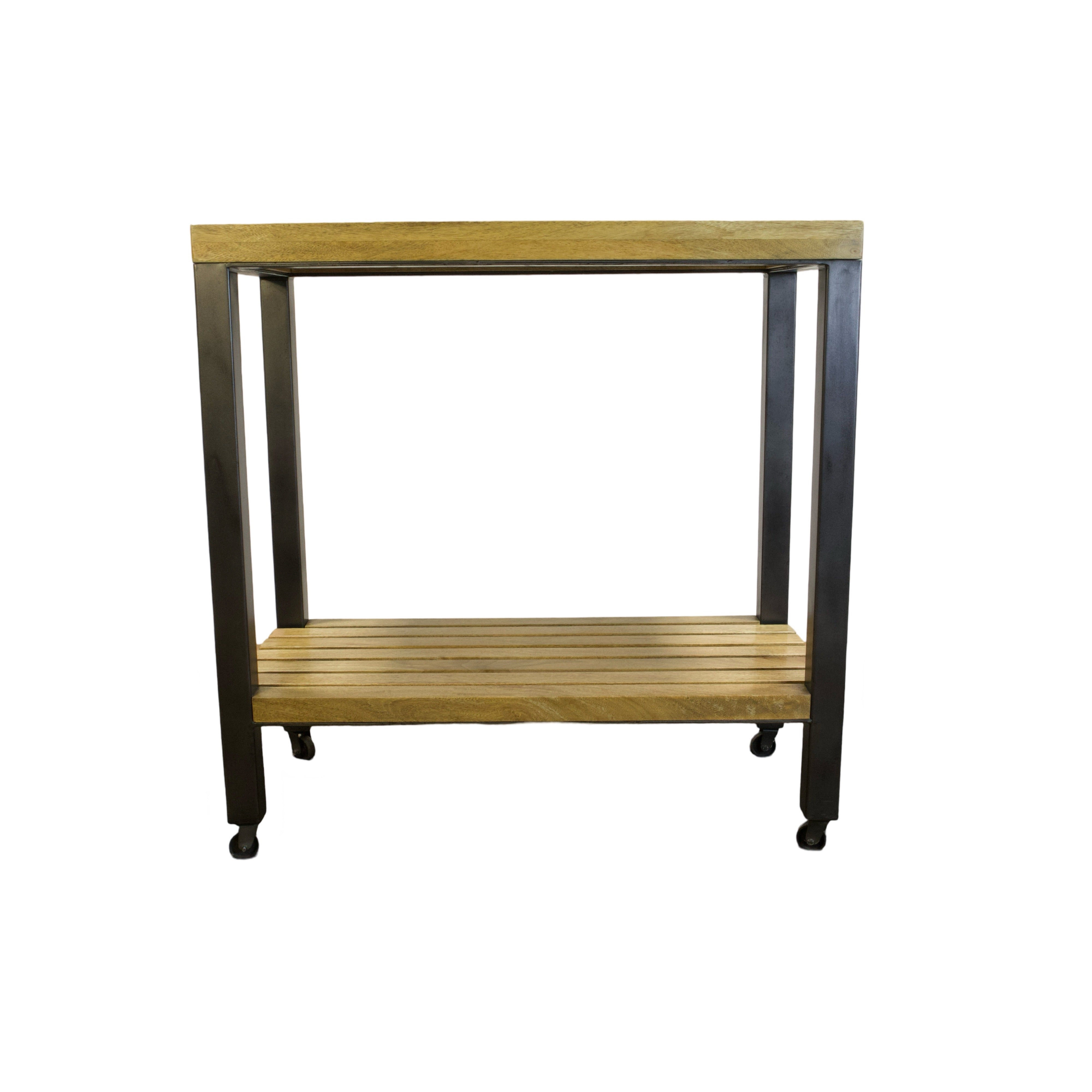The Hawthorne Kitchen Cart | Solid Wood & Gunmetal Utility Cart