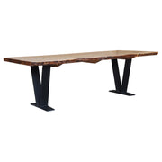 The Veuve Live Edge Table – 96" | Natural Hardwood & Cast Aluminum Base