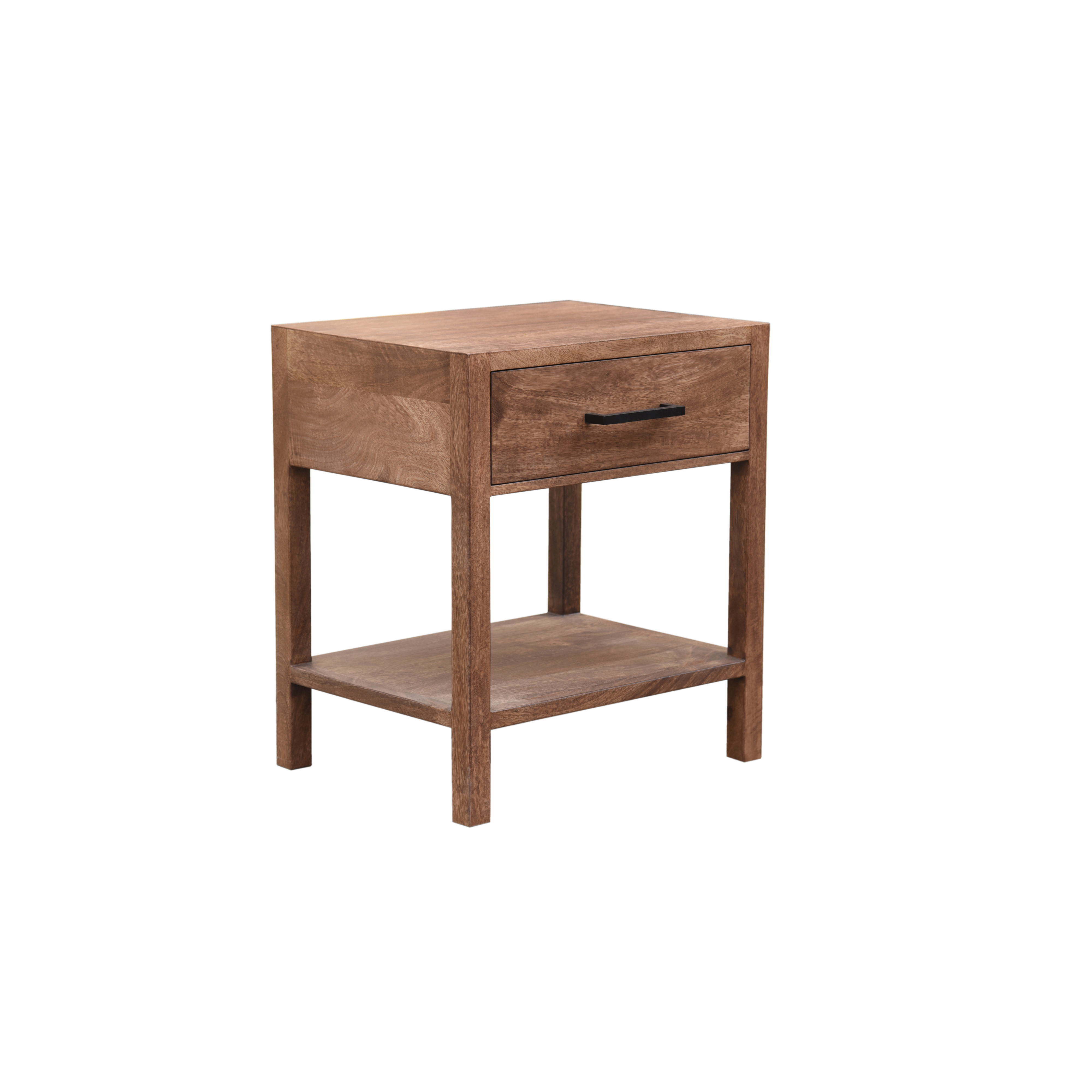 The Emery Nightstand | Solid Hardwood Nightstand with Drawer and Shelf