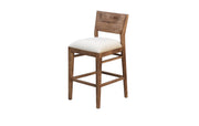 The OXO Counter Stool | Sculptural Hardwood with Upholstered Seat
