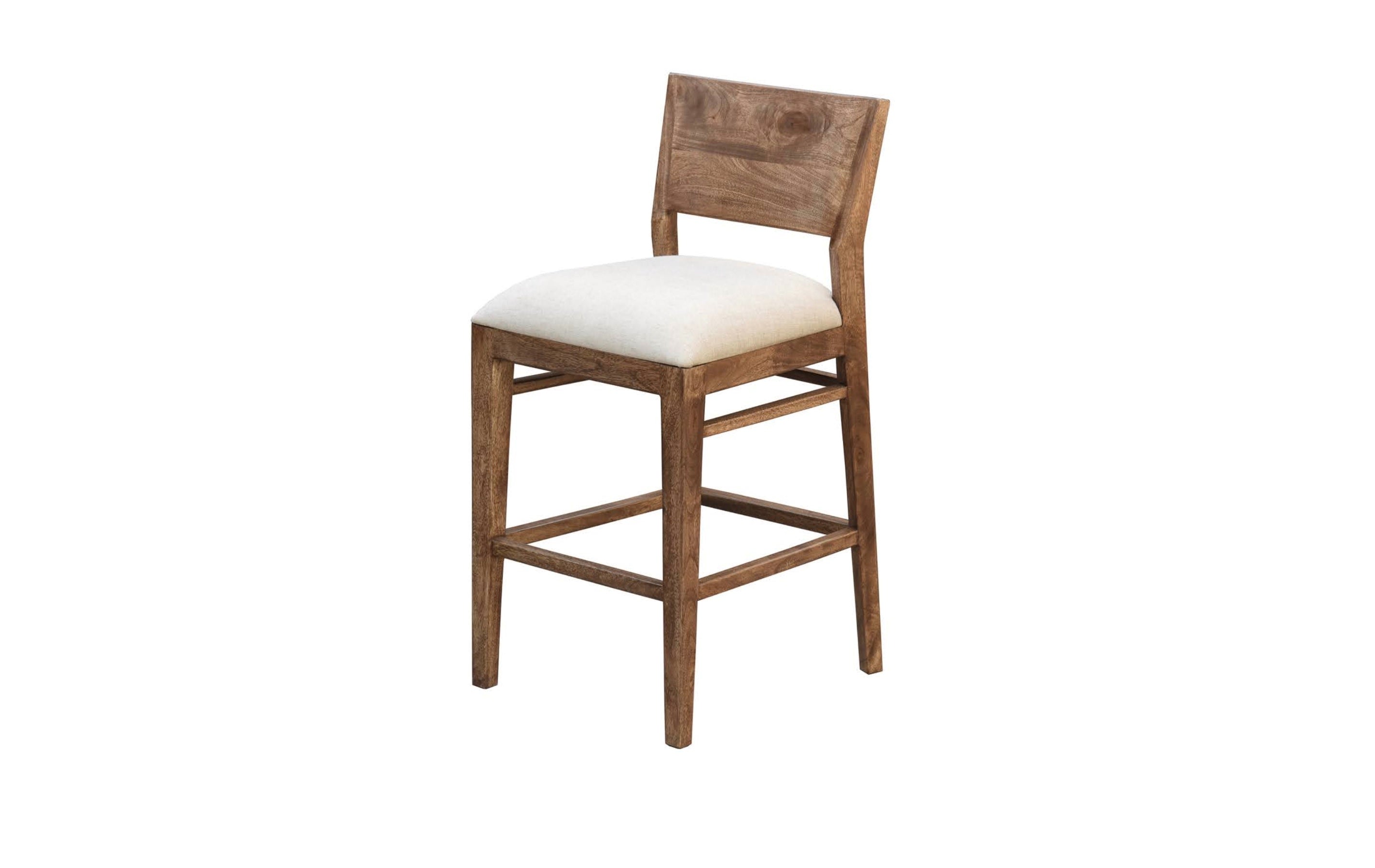 The OXO Counter Stool | Sculptural Hardwood with Upholstered Seat